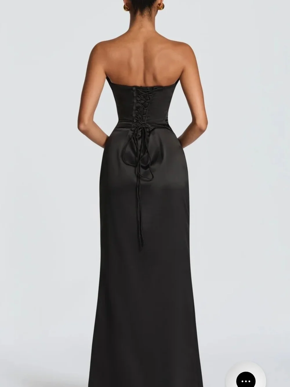 Baby Boo Vessa Maxi Dress Women's Medium 6 Black Satin Strapless Corset NWT